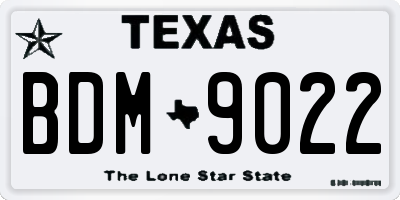 TX license plate BDM9022