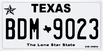 TX license plate BDM9023