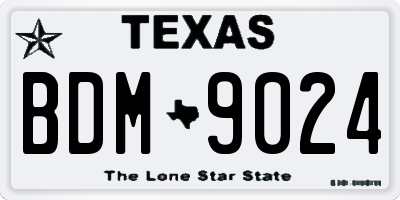 TX license plate BDM9024