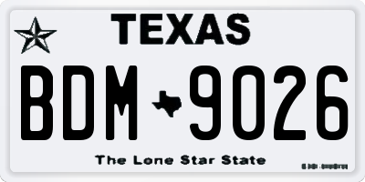 TX license plate BDM9026