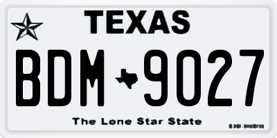TX license plate BDM9027