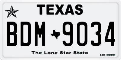 TX license plate BDM9034