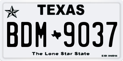 TX license plate BDM9037