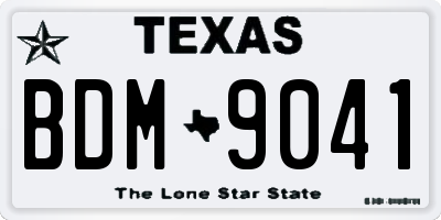 TX license plate BDM9041