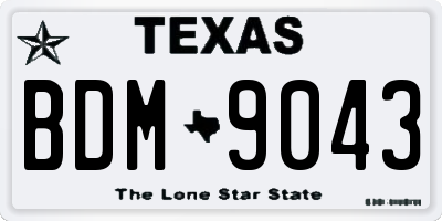 TX license plate BDM9043