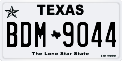 TX license plate BDM9044
