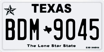 TX license plate BDM9045