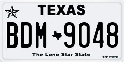 TX license plate BDM9048