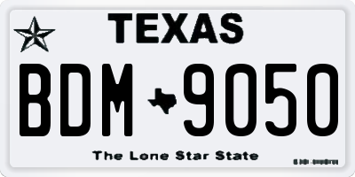 TX license plate BDM9050
