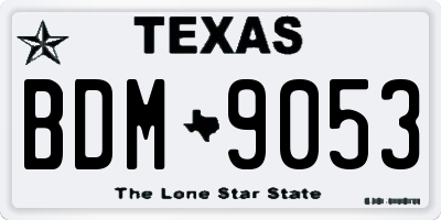 TX license plate BDM9053