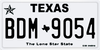 TX license plate BDM9054