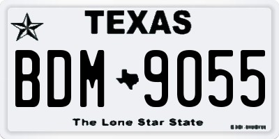 TX license plate BDM9055