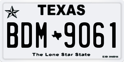 TX license plate BDM9061