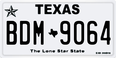 TX license plate BDM9064