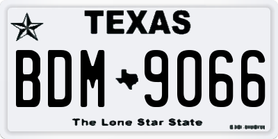 TX license plate BDM9066