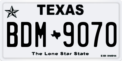 TX license plate BDM9070