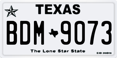 TX license plate BDM9073