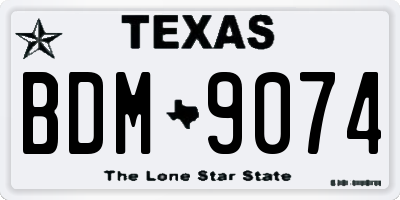 TX license plate BDM9074