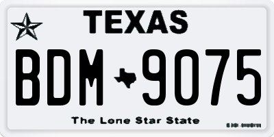 TX license plate BDM9075