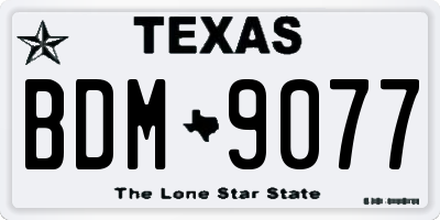 TX license plate BDM9077