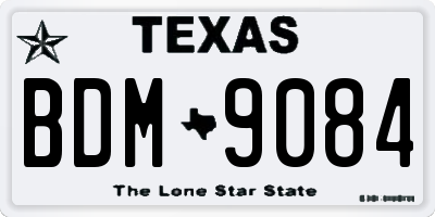 TX license plate BDM9084