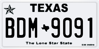 TX license plate BDM9091