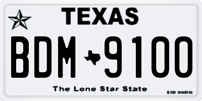 TX license plate BDM9100