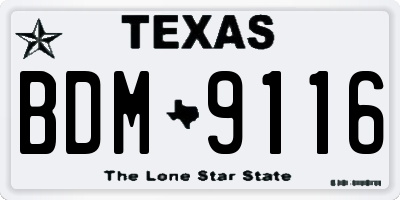 TX license plate BDM9116