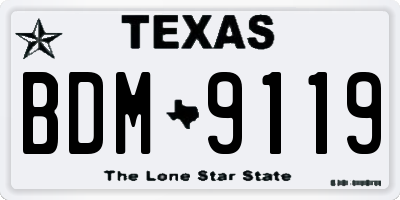 TX license plate BDM9119