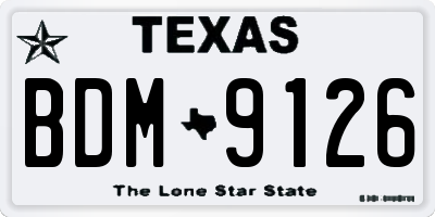 TX license plate BDM9126
