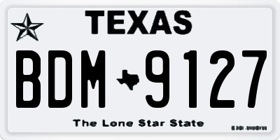 TX license plate BDM9127