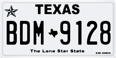 TX license plate BDM9128