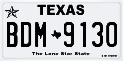 TX license plate BDM9130