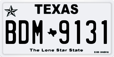 TX license plate BDM9131