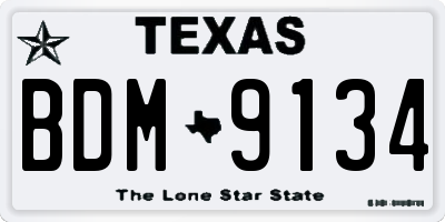 TX license plate BDM9134