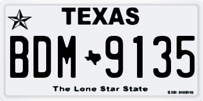 TX license plate BDM9135