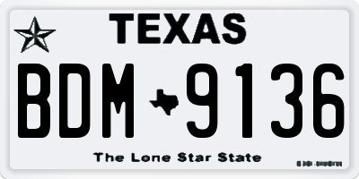 TX license plate BDM9136