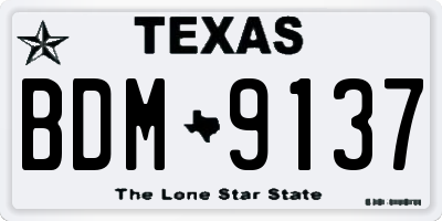 TX license plate BDM9137