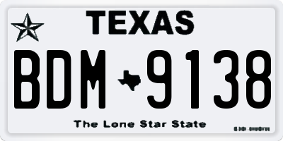 TX license plate BDM9138