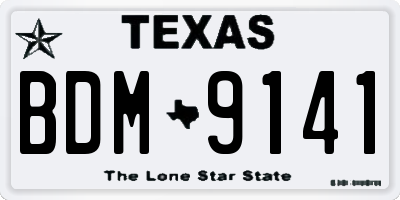 TX license plate BDM9141