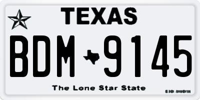 TX license plate BDM9145