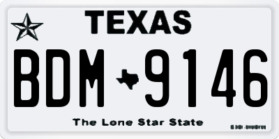 TX license plate BDM9146