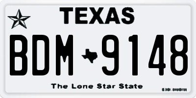 TX license plate BDM9148