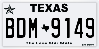 TX license plate BDM9149
