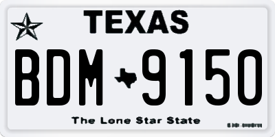 TX license plate BDM9150