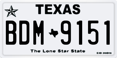 TX license plate BDM9151