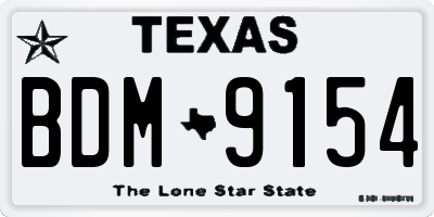 TX license plate BDM9154