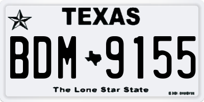 TX license plate BDM9155