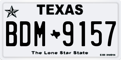 TX license plate BDM9157