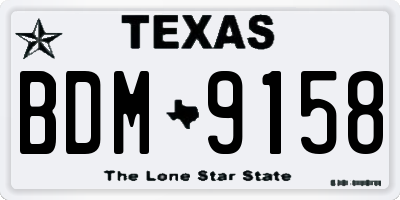 TX license plate BDM9158